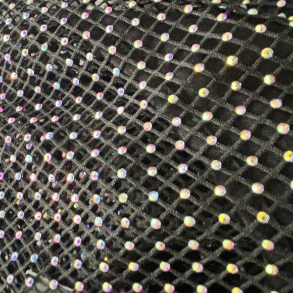 NEW Rachel Zoe Sheer Mesh Tee Adorned with All Over Rhinestones Womens M - Picture 16 of 16